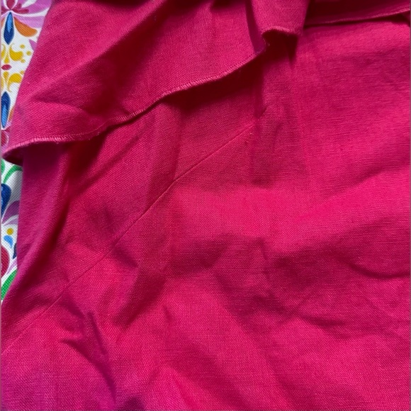 Ann Taylor Loft Linen Cotton slip dress pink ruffle spaghetti strap size 10 pink - Picture 12 of 16